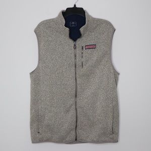 Vineyard Vines Gray Fleece Vest Size Large